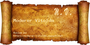 Moderer Vitolda névjegykártya